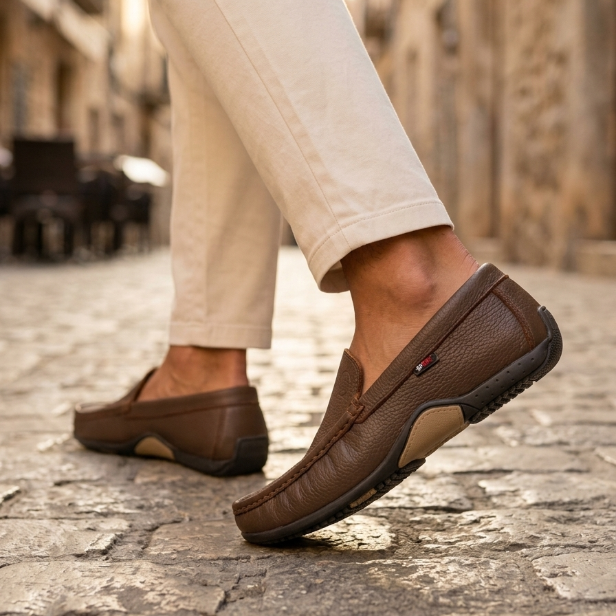 Mocassin Homme en Cuir - Léger, Souple et Ultra Confortable