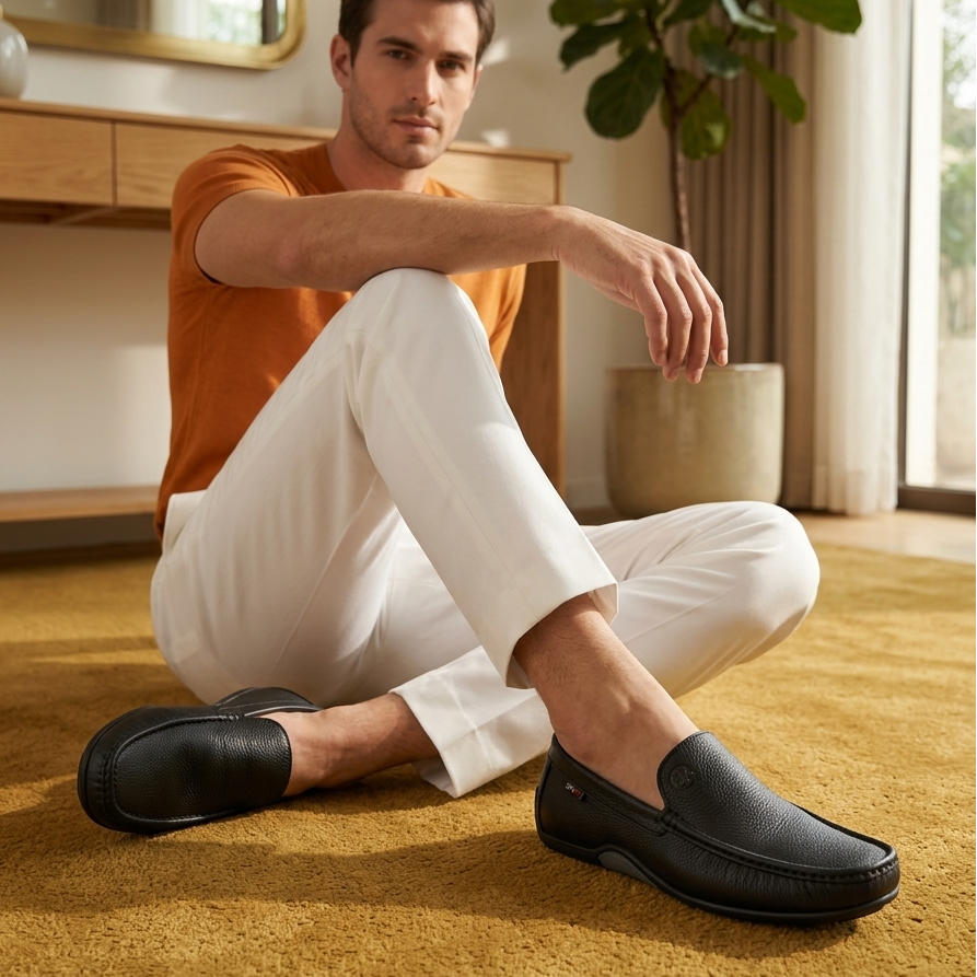 Mocassin Homme en Cuir - Léger, Souple et Ultra Confortable