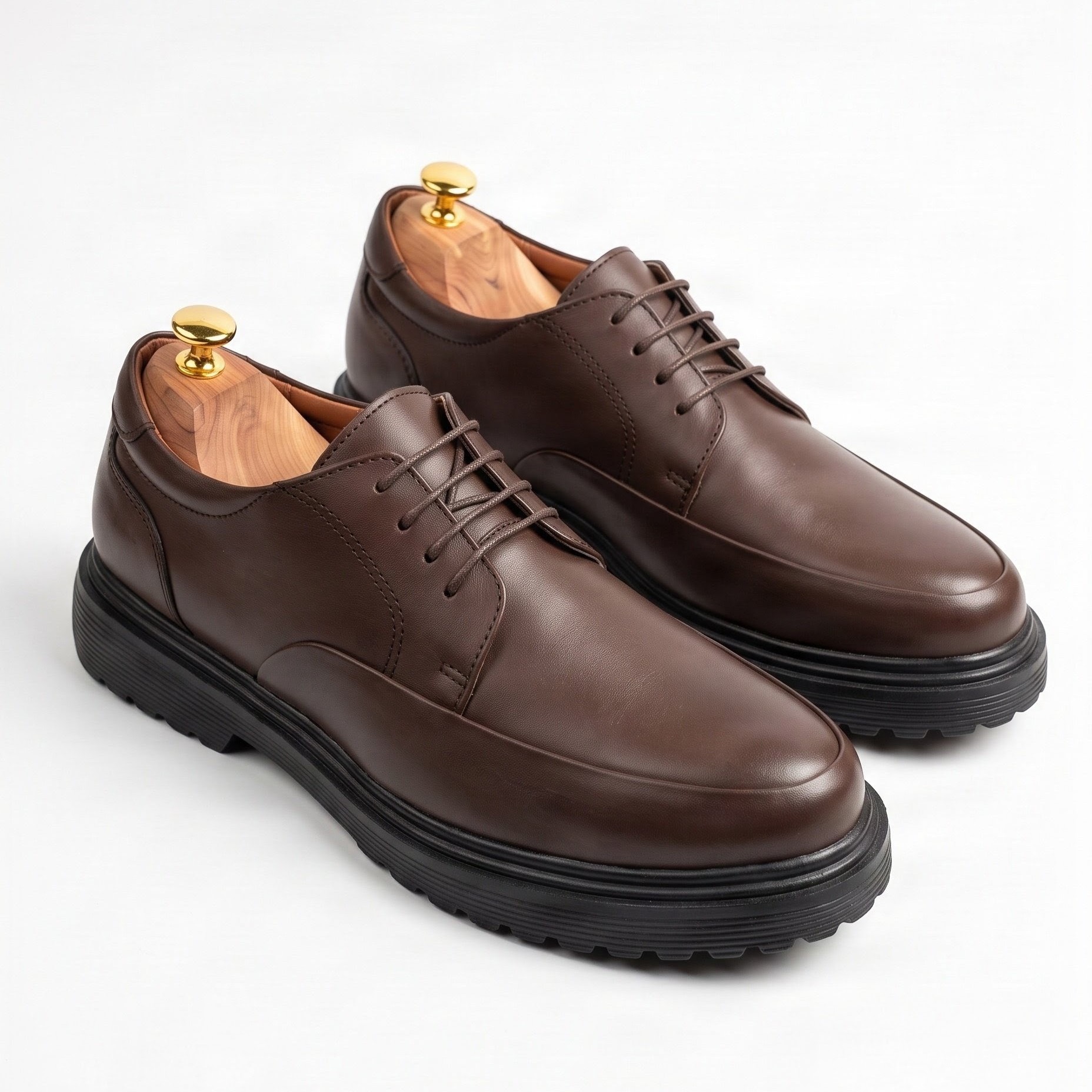"Alpha Step" - Chaussure Derby Robuste en Cuir Véritable - BLISS