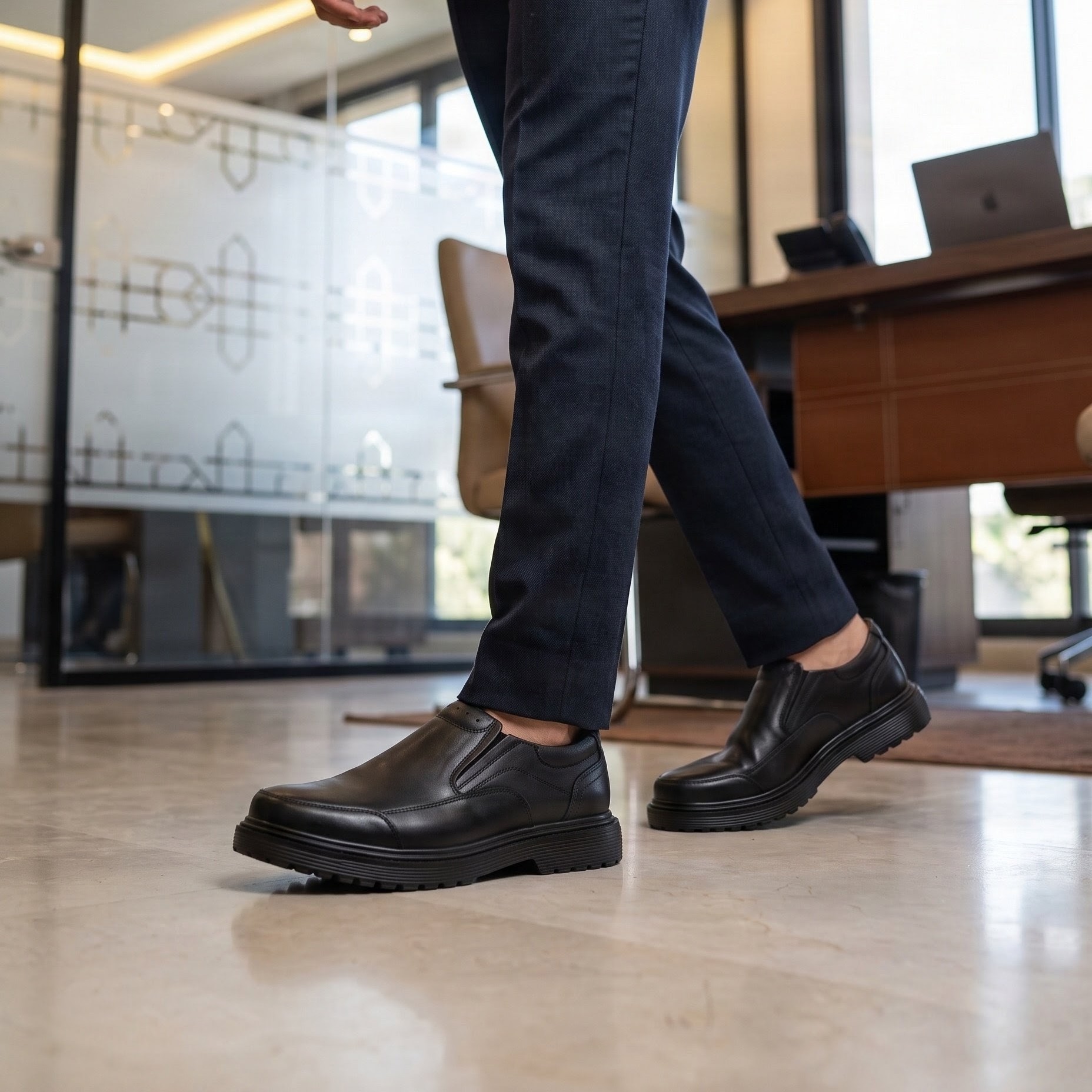 "Elite Step" - Chaussure Derby pour Homme en Cuir Véritable (Copie) vue 2 - BLISS