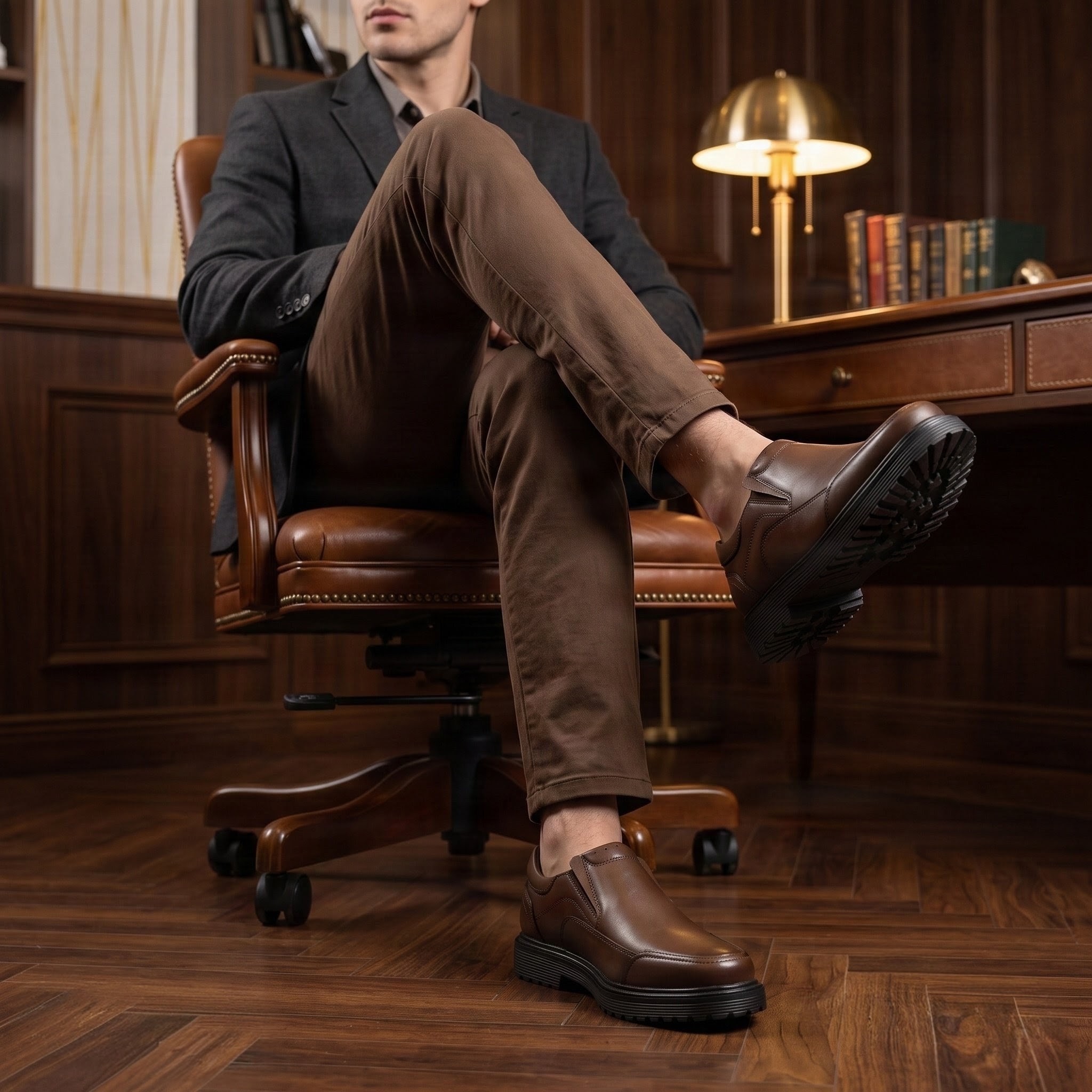 "Elite Step" - Chaussure Derby pour Homme en Cuir Véritable (Copie) vue 6 - BLISS