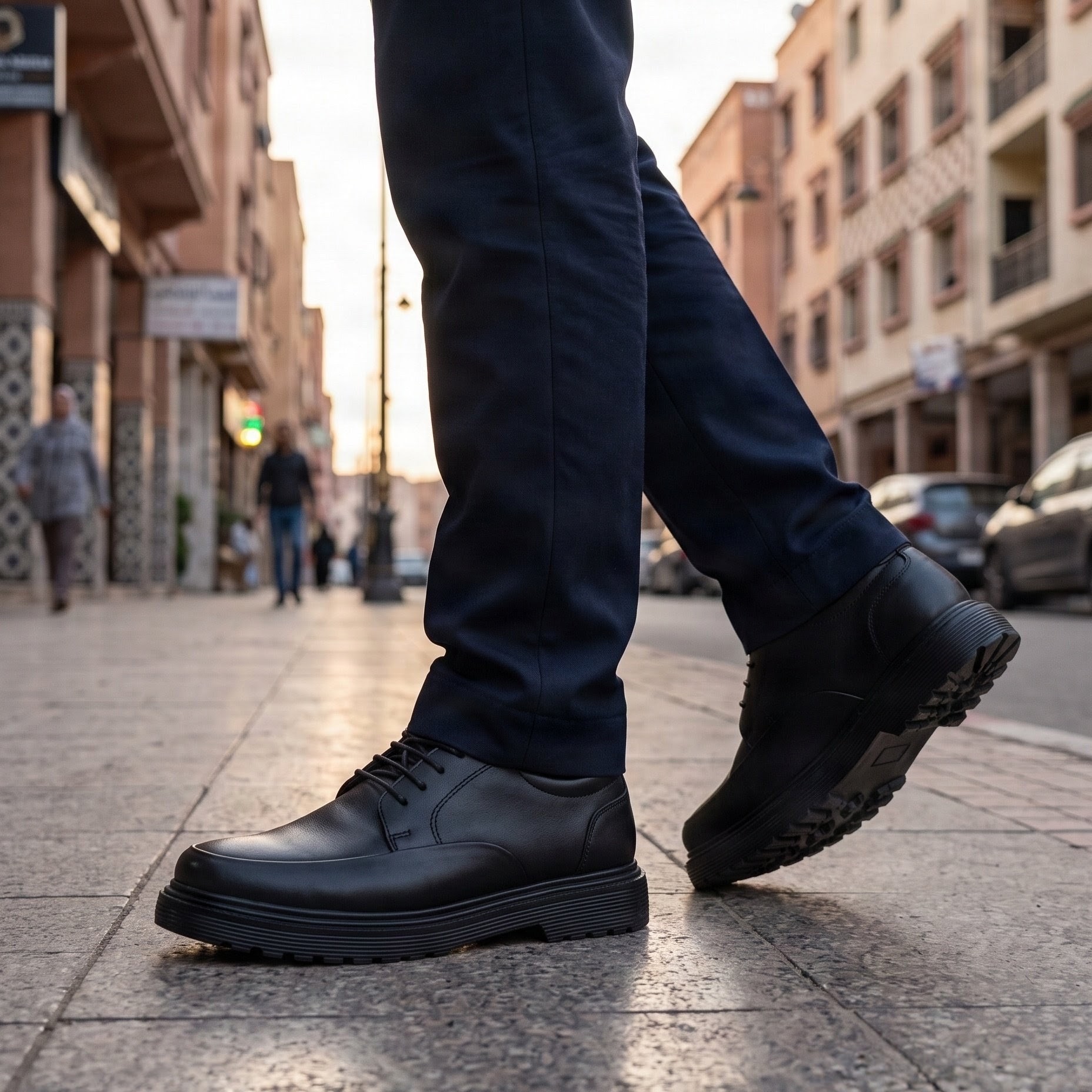 "Alpha Step" - Chaussure Derby Robuste en Cuir Véritable vue 3 - BLISS