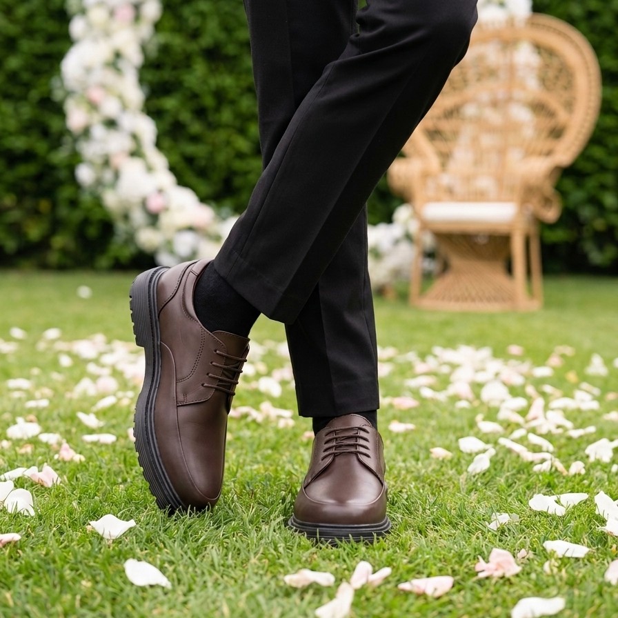 "Alpha Step" - Chaussure Derby Robuste en Cuir Véritable vue 2 - BLISS