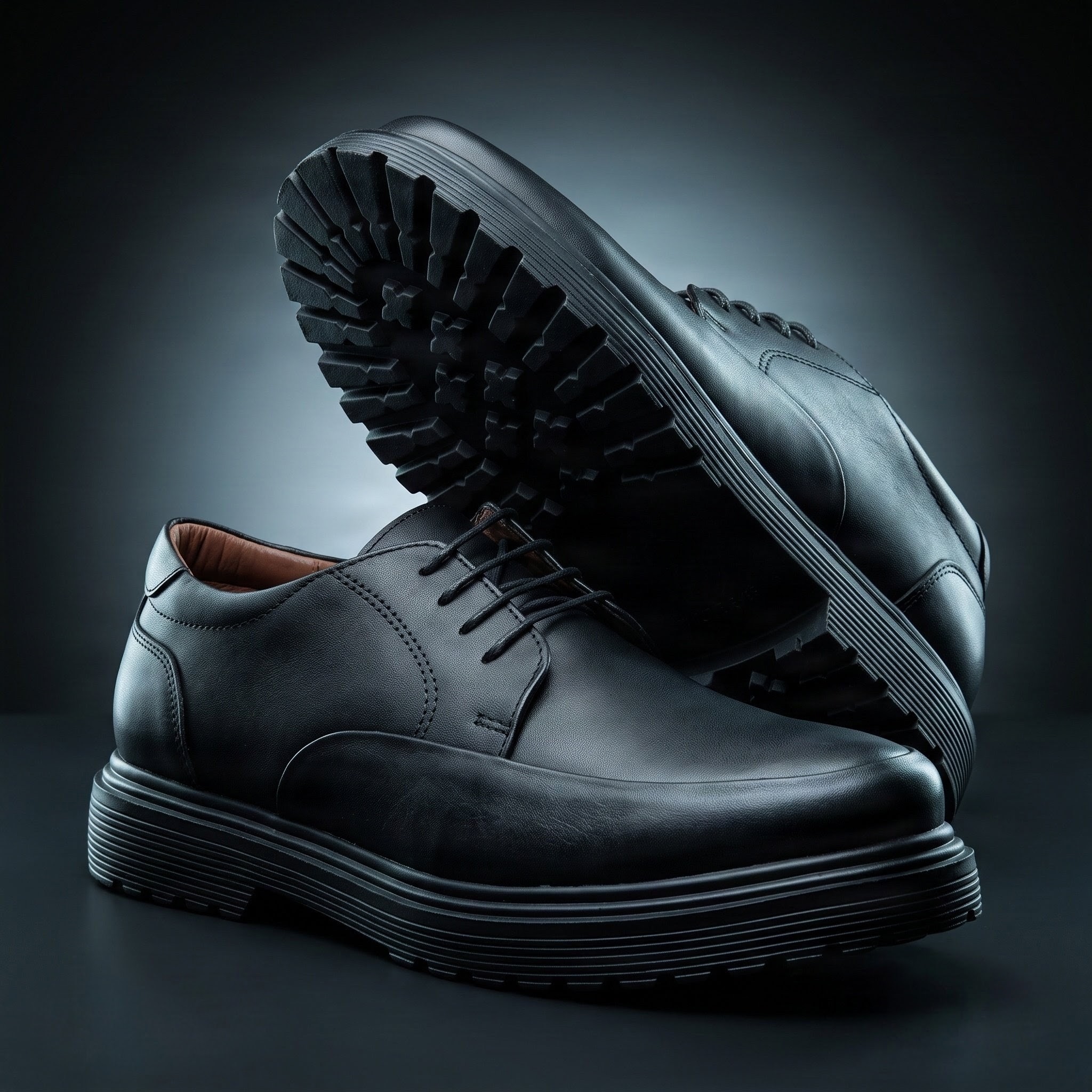 "Alpha Step" - Chaussure Derby Robuste en Cuir Véritable vue 4 - BLISS